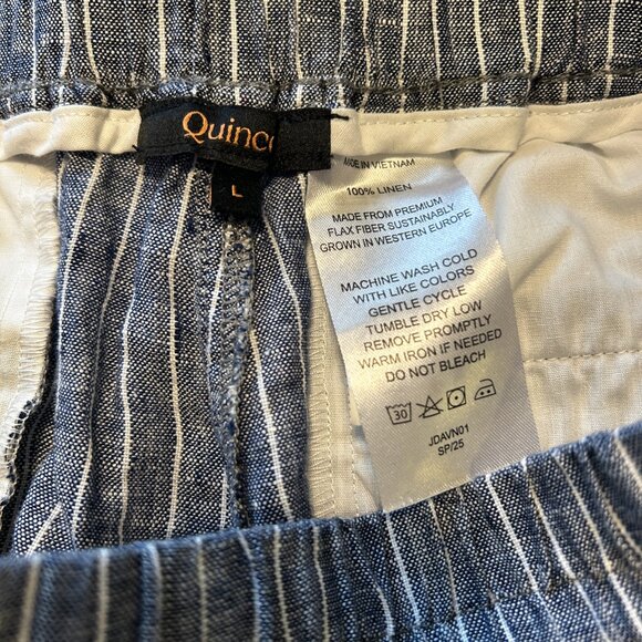 QUINCE 100% EUROPEAN LINEN WIDE-LEG PANTS, LARGE - Picture 2 of 6